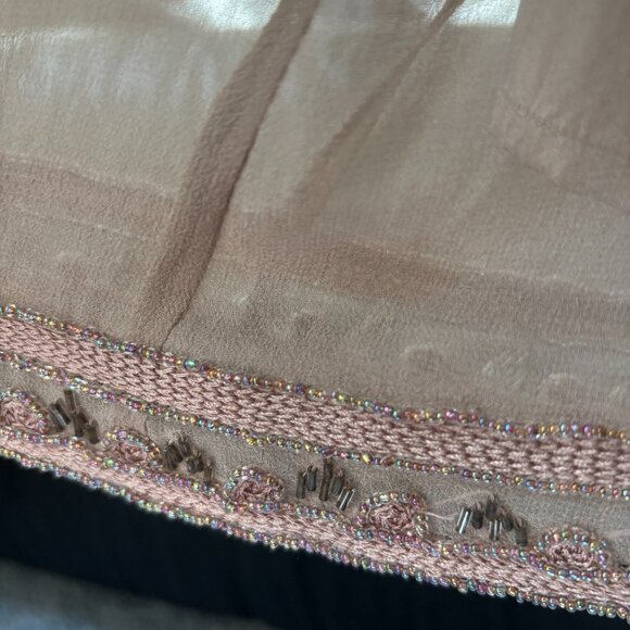 TwentyOne Blush Beaded Sequin Art Deco Slip Dress - Picture 5 of 12